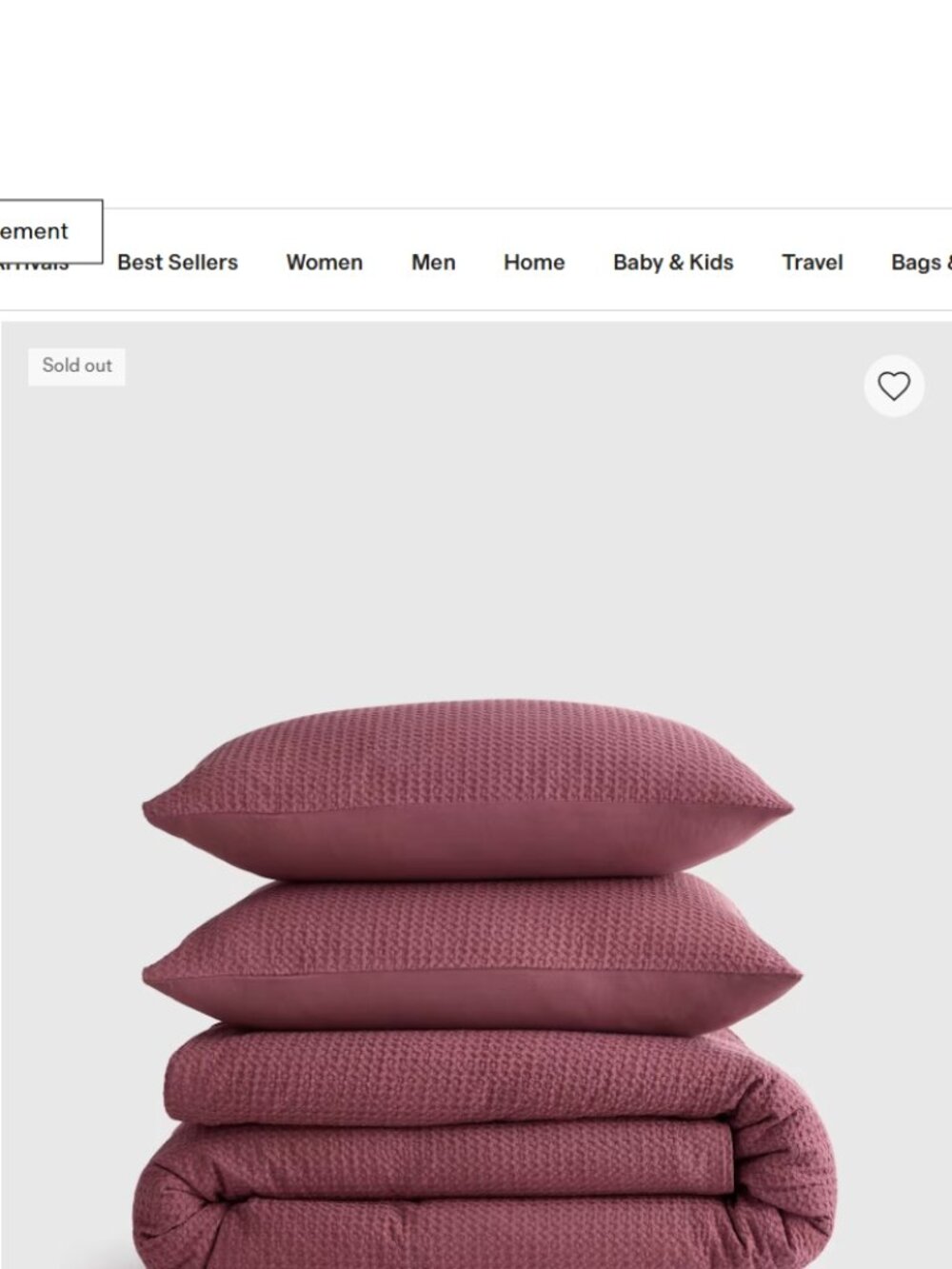Organic Luxe Honeycomb Duvet Cover Set Plum Full/Queen